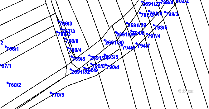 Parcela st. 793/5 v KÚ Zlechov, Katastrální mapa