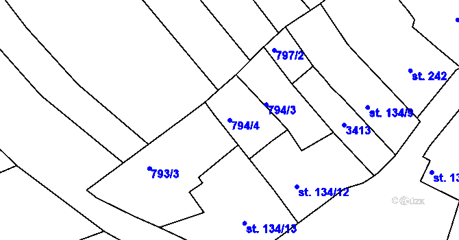 Parcela st. 794/4 v KÚ Zlechov, Katastrální mapa
