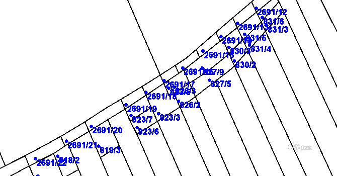 Parcela st. 823/5 v KÚ Zlechov, Katastrální mapa
