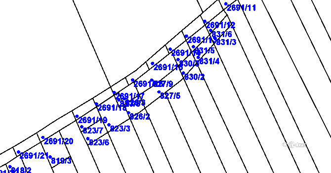 Parcela st. 827/8 v KÚ Zlechov, Katastrální mapa