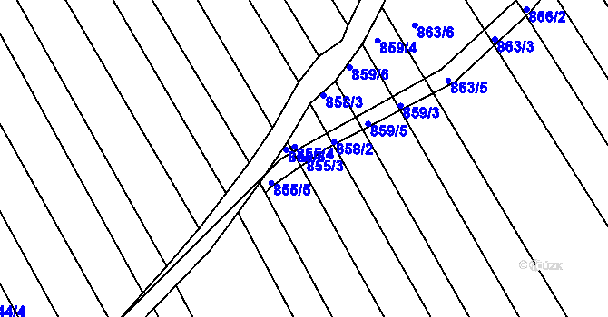 Parcela st. 855/3 v KÚ Zlechov, Katastrální mapa