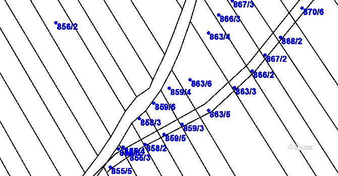Parcela st. 859/4 v KÚ Zlechov, Katastrální mapa
