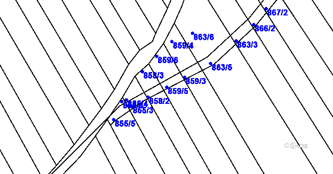 Parcela st. 859/5 v KÚ Zlechov, Katastrální mapa