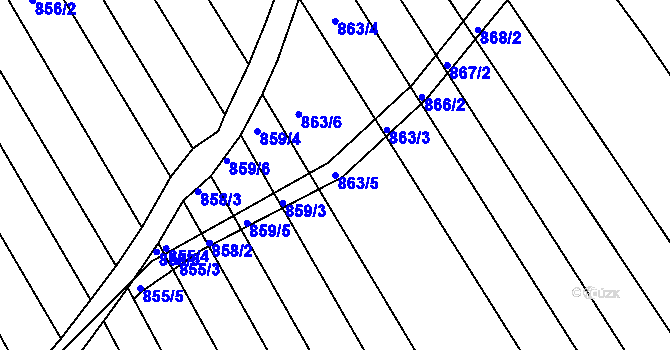 Parcela st. 863/5 v KÚ Zlechov, Katastrální mapa