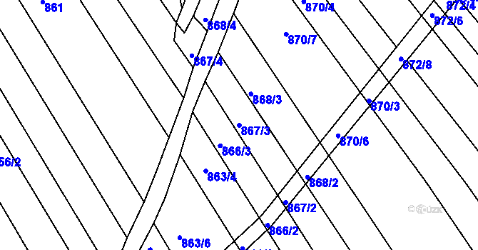 Parcela st. 867/3 v KÚ Zlechov, Katastrální mapa