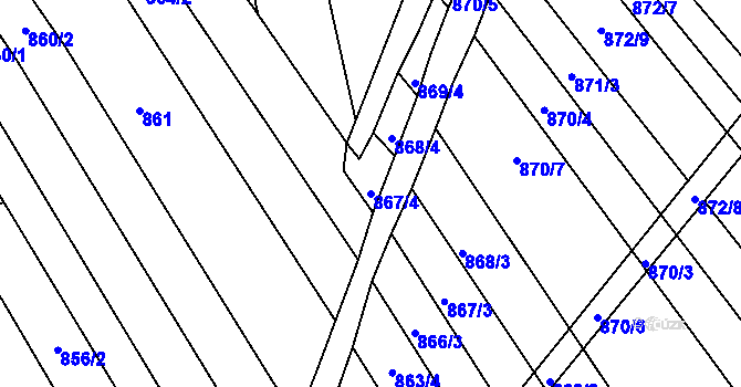 Parcela st. 867/4 v KÚ Zlechov, Katastrální mapa