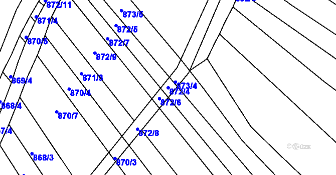 Parcela st. 872/4 v KÚ Zlechov, Katastrální mapa