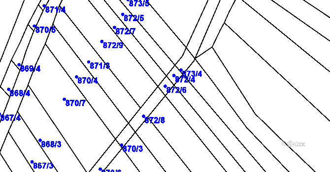 Parcela st. 872/6 v KÚ Zlechov, Katastrální mapa