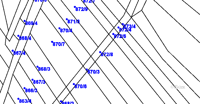 Parcela st. 872/8 v KÚ Zlechov, Katastrální mapa