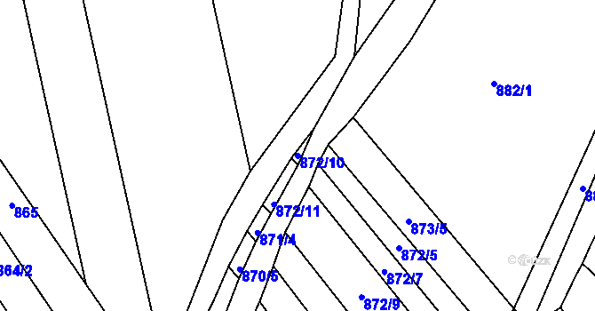Parcela st. 872/10 v KÚ Zlechov, Katastrální mapa