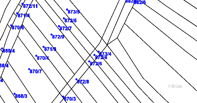 Parcela st. 873/4 v KÚ Zlechov, Katastrální mapa