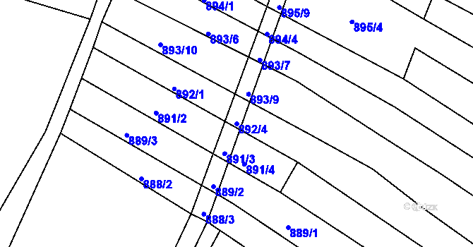 Parcela st. 892/4 v KÚ Zlechov, Katastrální mapa