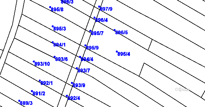 Parcela st. 895/10 v KÚ Zlechov, Katastrální mapa