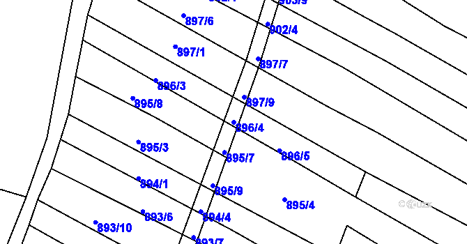 Parcela st. 896/4 v KÚ Zlechov, Katastrální mapa