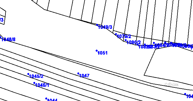 Parcela st. 1051 v KÚ Zlechov, Katastrální mapa