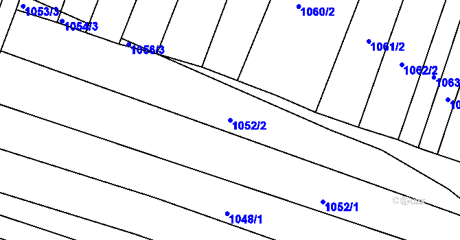 Parcela st. 1052/2 v KÚ Zlechov, Katastrální mapa