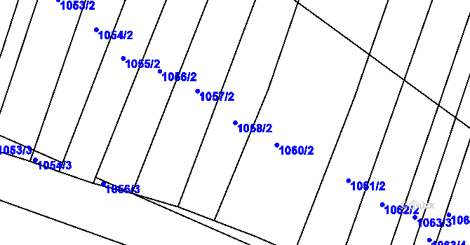 Parcela st. 1058/2 v KÚ Zlechov, Katastrální mapa