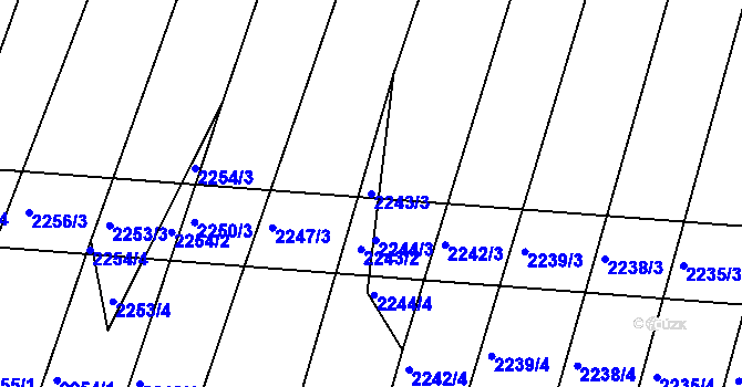 Parcela st. 2243/3 v KÚ Zlechov, Katastrální mapa