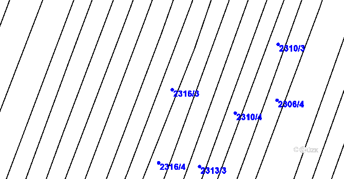 Parcela st. 2316/3 v KÚ Zlechov, Katastrální mapa