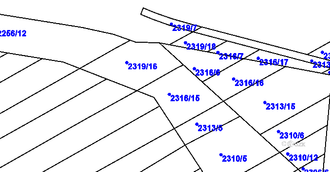Parcela st. 2316/5 v KÚ Zlechov, Katastrální mapa