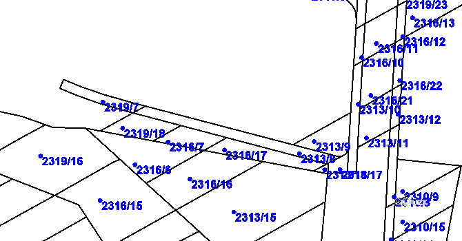 Parcela st. 2316/9 v KÚ Zlechov, Katastrální mapa