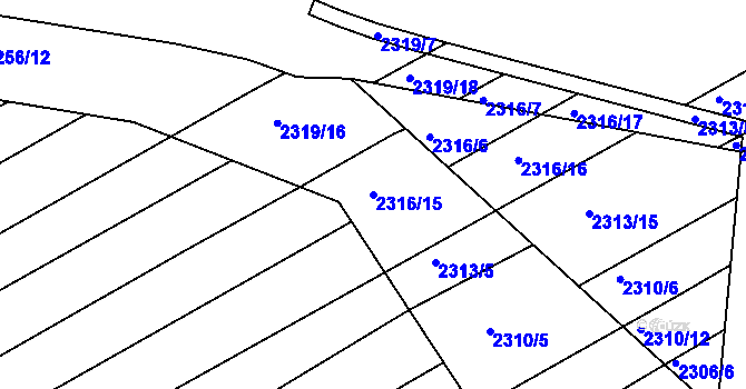 Parcela st. 2316/15 v KÚ Zlechov, Katastrální mapa