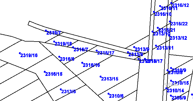 Parcela st. 2316/17 v KÚ Zlechov, Katastrální mapa