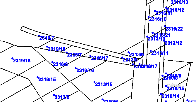 Parcela st. 2316/18 v KÚ Zlechov, Katastrální mapa