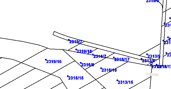 Parcela st. 2319/19 v KÚ Zlechov, Katastrální mapa