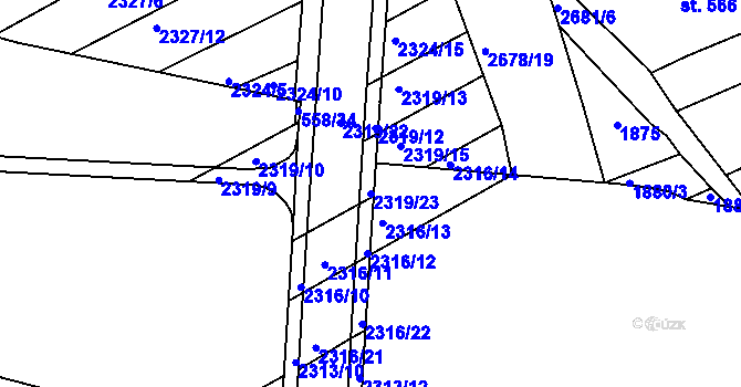 Parcela st. 2319/23 v KÚ Zlechov, Katastrální mapa