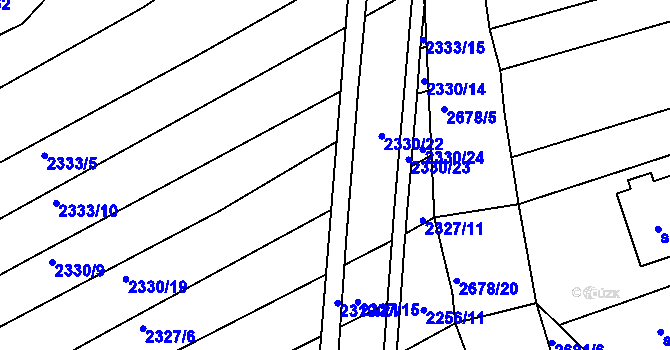 Parcela st. 2330/20 v KÚ Zlechov, Katastrální mapa