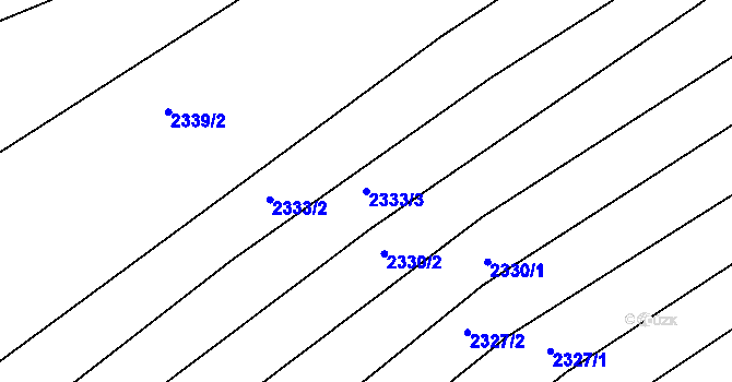 Parcela st. 2333/3 v KÚ Zlechov, Katastrální mapa