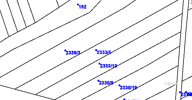 Parcela st. 2333/5 v KÚ Zlechov, Katastrální mapa