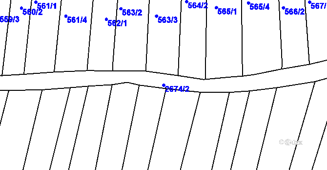 Parcela st. 2674/2 v KÚ Zlechov, Katastrální mapa