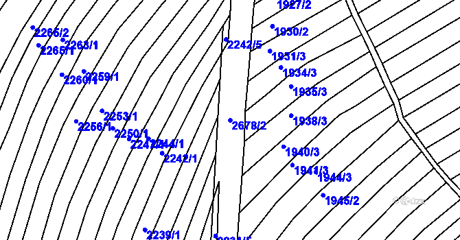 Parcela st. 2678/2 v KÚ Zlechov, Katastrální mapa