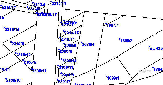 Parcela st. 2678/4 v KÚ Zlechov, Katastrální mapa