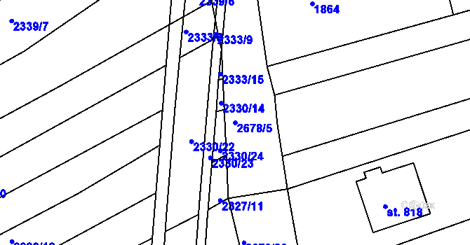 Parcela st. 2678/5 v KÚ Zlechov, Katastrální mapa