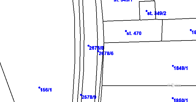 Parcela st. 2678/6 v KÚ Zlechov, Katastrální mapa