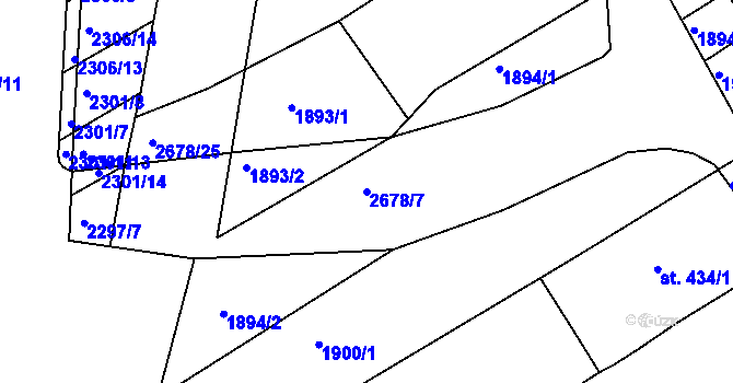 Parcela st. 2678/7 v KÚ Zlechov, Katastrální mapa