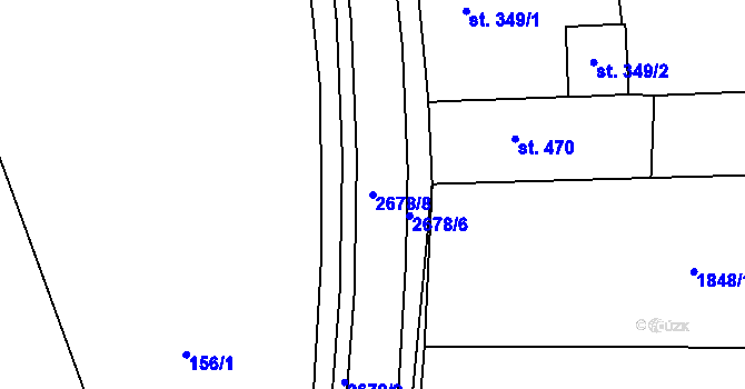 Parcela st. 2678/8 v KÚ Zlechov, Katastrální mapa