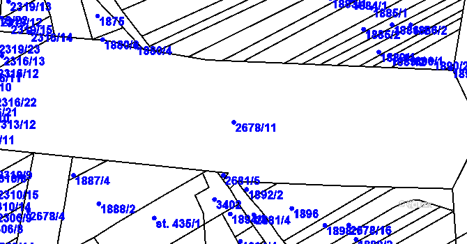 Parcela st. 2678/11 v KÚ Zlechov, Katastrální mapa