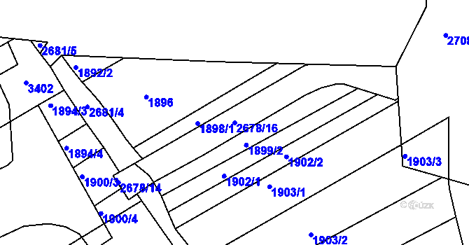 Parcela st. 2678/16 v KÚ Zlechov, Katastrální mapa
