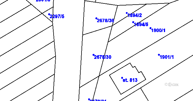 Parcela st. 2678/28 v KÚ Zlechov, Katastrální mapa