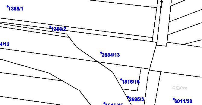 Parcela st. 2684/13 v KÚ Zlechov, Katastrální mapa