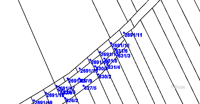 Parcela st. 2691/13 v KÚ Zlechov, Katastrální mapa