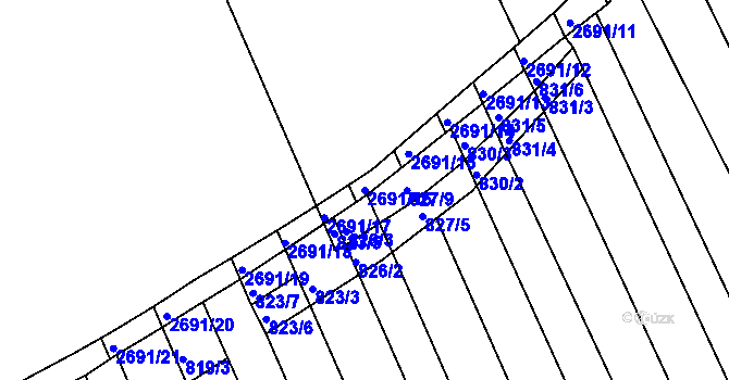 Parcela st. 2691/16 v KÚ Zlechov, Katastrální mapa