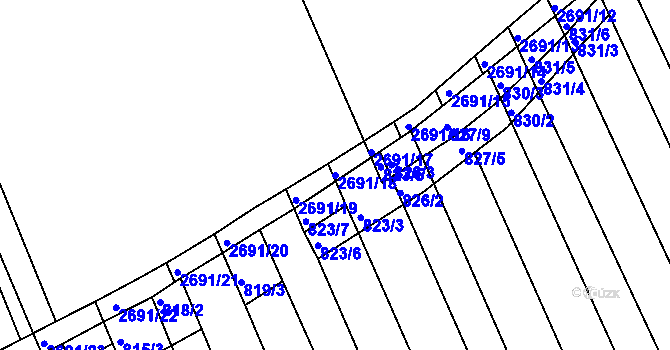 Parcela st. 2691/18 v KÚ Zlechov, Katastrální mapa