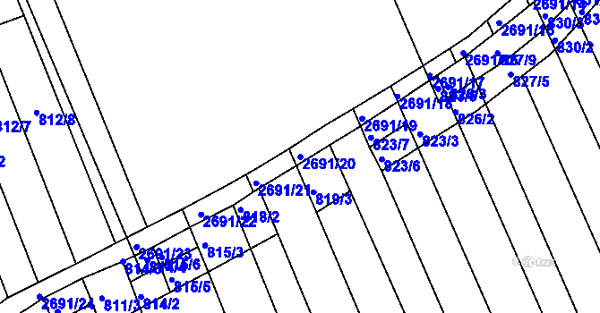 Parcela st. 2691/20 v KÚ Zlechov, Katastrální mapa