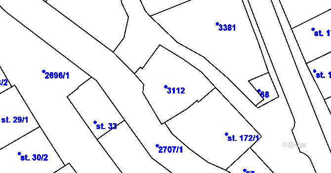 Parcela st. 3112 v KÚ Zlechov, Katastrální mapa