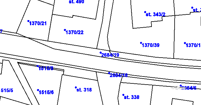 Parcela st. 2684/19 v KÚ Zlechov, Katastrální mapa